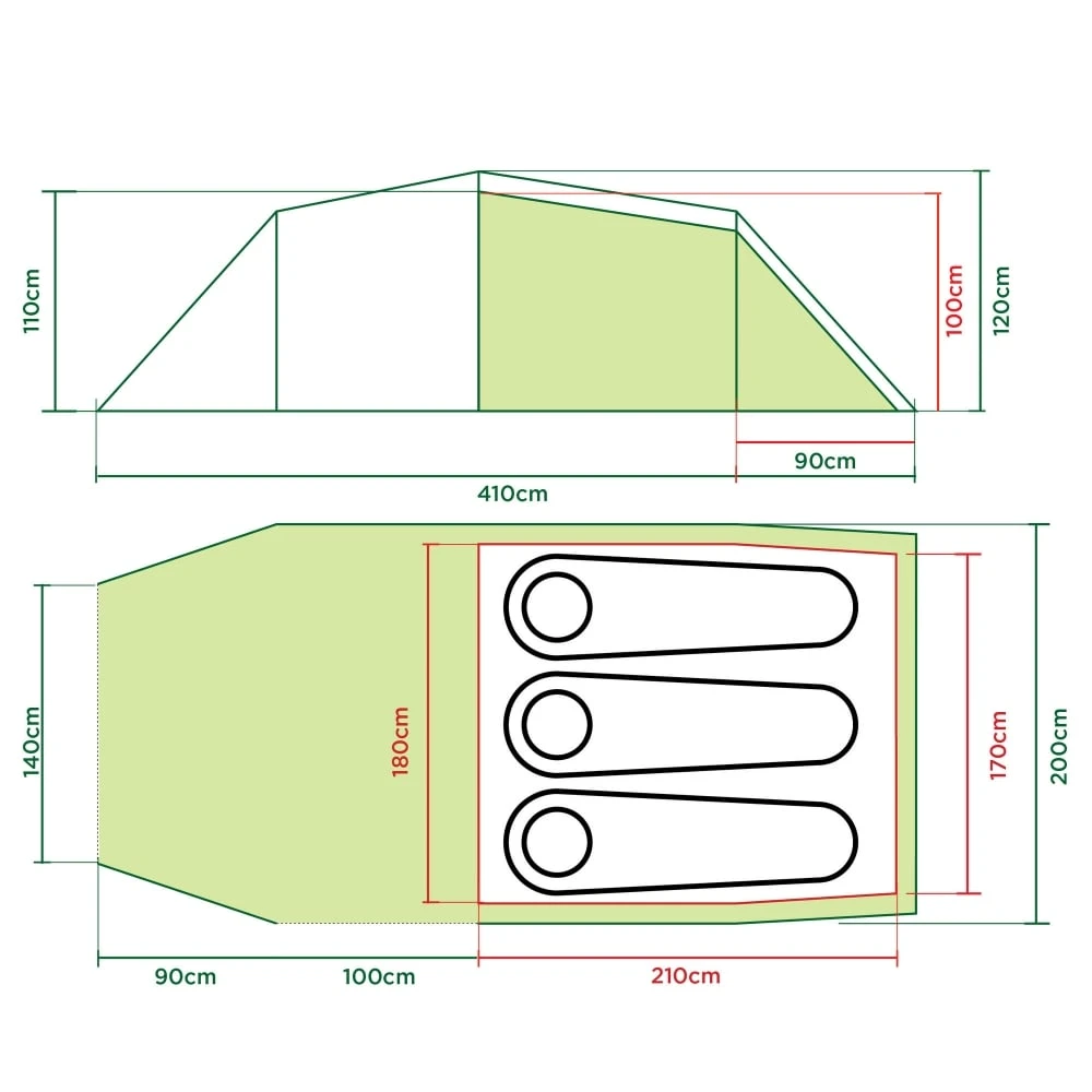 Coleman Tasman 3 / 3 Persoons Tunneltent 4 Coleman Tasman 3 / 3 Persoons Tunneltent - Afbeelding 2