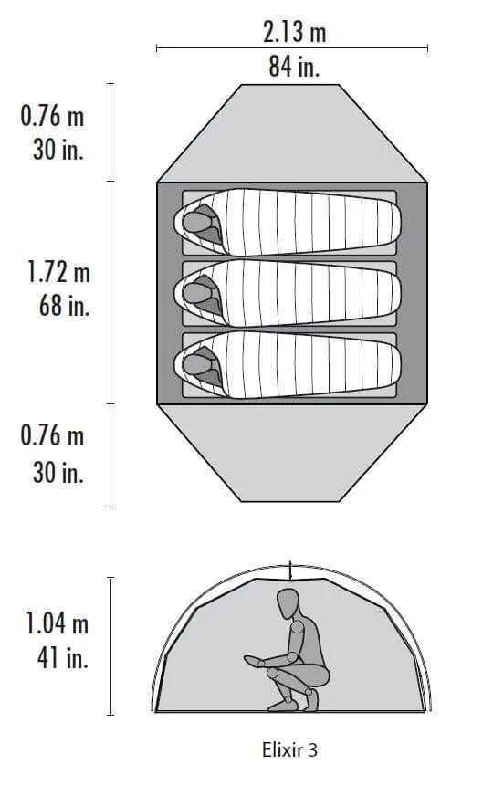 MSR Elixir 3 / 3 Persoons Tent Grijs 5 MSR Elixir 3 / 3 Persoons Tent Grijs - Afbeelding 3