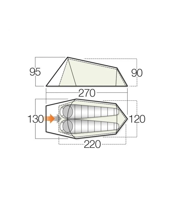 Vango Soul 200 / 2 Persoons Tent - Groen 4 Vango Soul 200 / 2 Persoons Tent - Groen - Afbeelding 2