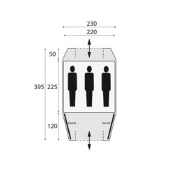 Safarica Kenia 230 TC / 3 Persoons Tent Grijs -KampKlaar Verkoop 68227 safarica kenia 230 tc 3 persoons tent