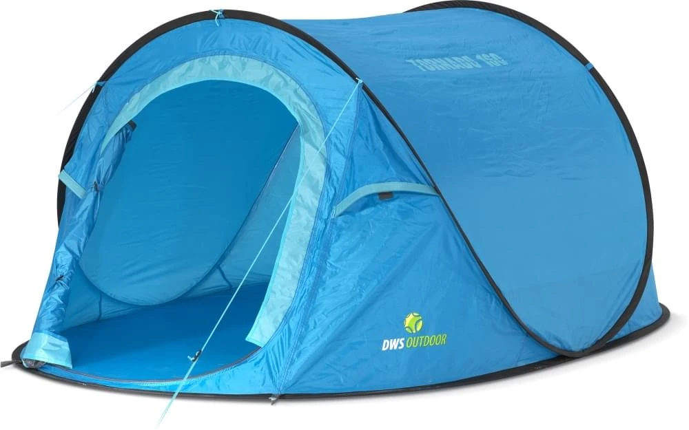 DWS Tornado 160 - 2 Persoons Tent Blauw 3 DWS Tornado 160 - 2 Persoons Tent Blauw