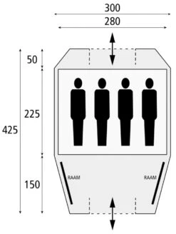 Safarica Kenia 300 - 4 Persoons Tent Grijs -KampKlaar Verkoop 74792 safarica kenia 300 4 persoons tent