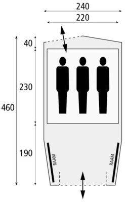 Safarica Cabana Reef 240 - 3 Persoons Tent Grijs -KampKlaar Verkoop 74798 safarica cabana reef 240 3 persoons tent