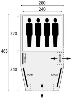Safarica Blackhawk 260 - 4 Persoons Tent Grijs -KampKlaar Verkoop 74802 safarica blackhawk 260 4 persoons tent
