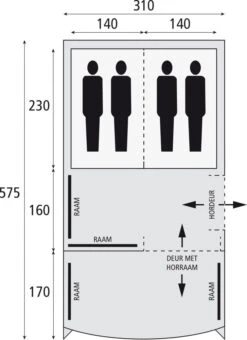 Safarica Pacific Reef 310 TC - 4 Persoons Tent Grijs -KampKlaar Verkoop 74812 safarica pacific reef 310 tc 4 persoons tent