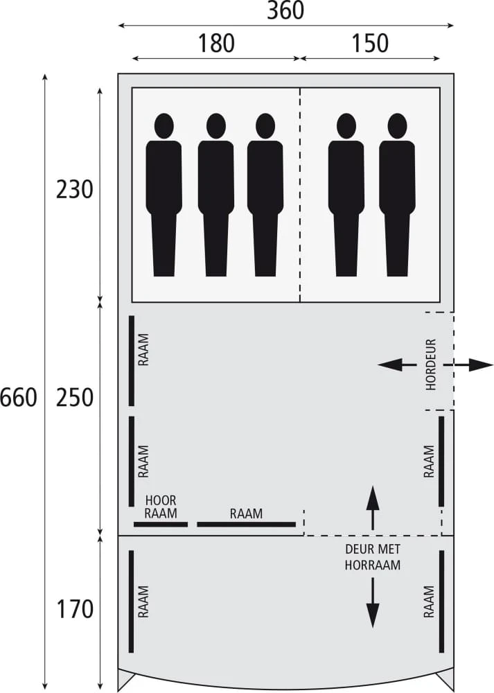 Safarica Pacific Reef 360 TC - 5 Persoons Tent Grijs 9 Safarica Pacific Reef 360 TC - 5 Persoons Tent Grijs - Afbeelding 7