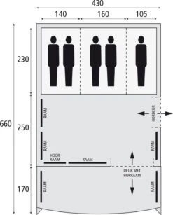 Safarica Pacific Reef 430 TC - 5 Persoons Tent Grijs -KampKlaar Verkoop 74816 safarica pacific reef 430 tc 5 persoons tent