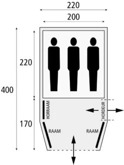 Safarica Blackhawk 220 TC / 3 Persoons Tent Beige -KampKlaar Verkoop 76089 safarica blackhawk 220 tc 3 persoons tent