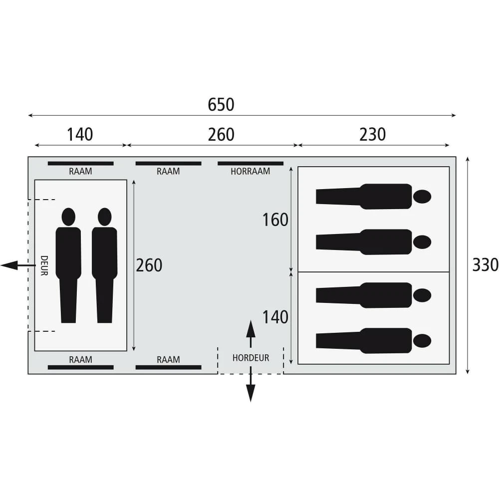 Bardani Porto Grande 650 RSTC - 6 Persoons Tent Beige 6 Bardani Porto Grande 650 RSTC - 6 Persoons Tent Beige - Afbeelding 4