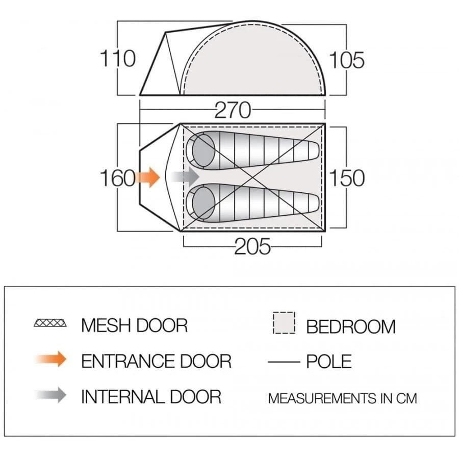 Vango Alpha 250 CLR / 2 Persoons Tent Blauw 5 Vango Alpha 250 CLR / 2 Persoons Tent Blauw - Afbeelding 3