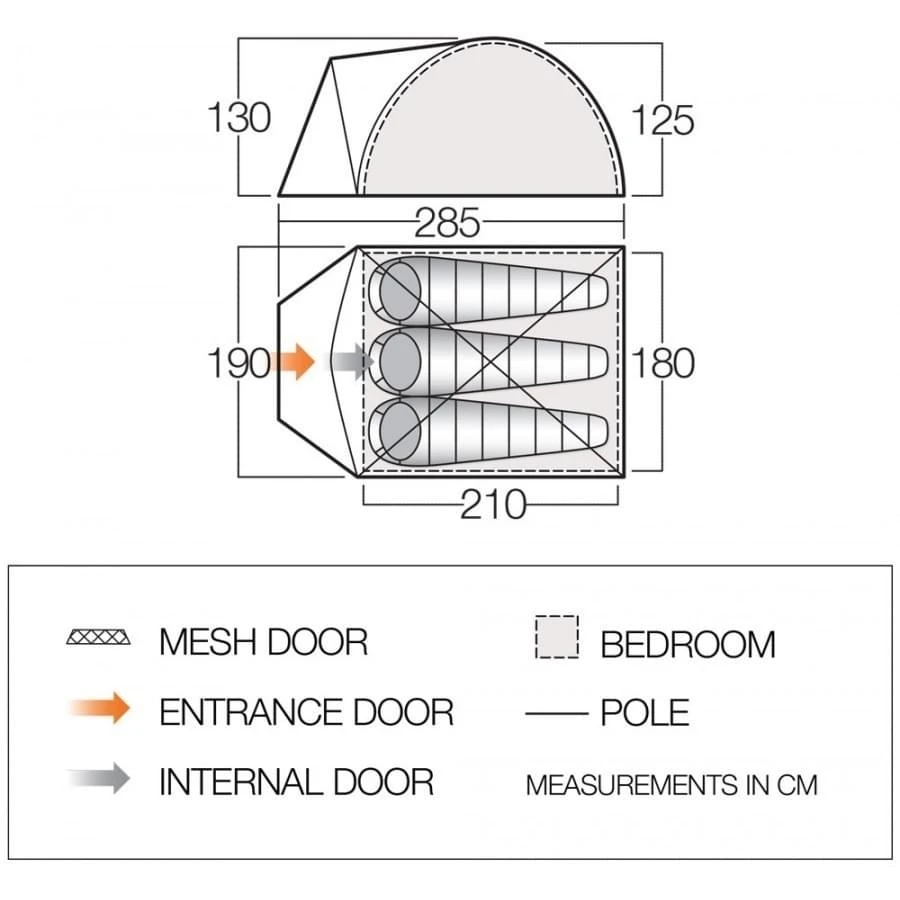 Vango Alpha 300 CLR / 3 Persoons Tent Blauw 4 Vango Alpha 300 CLR / 3 Persoons Tent Blauw - Afbeelding 2