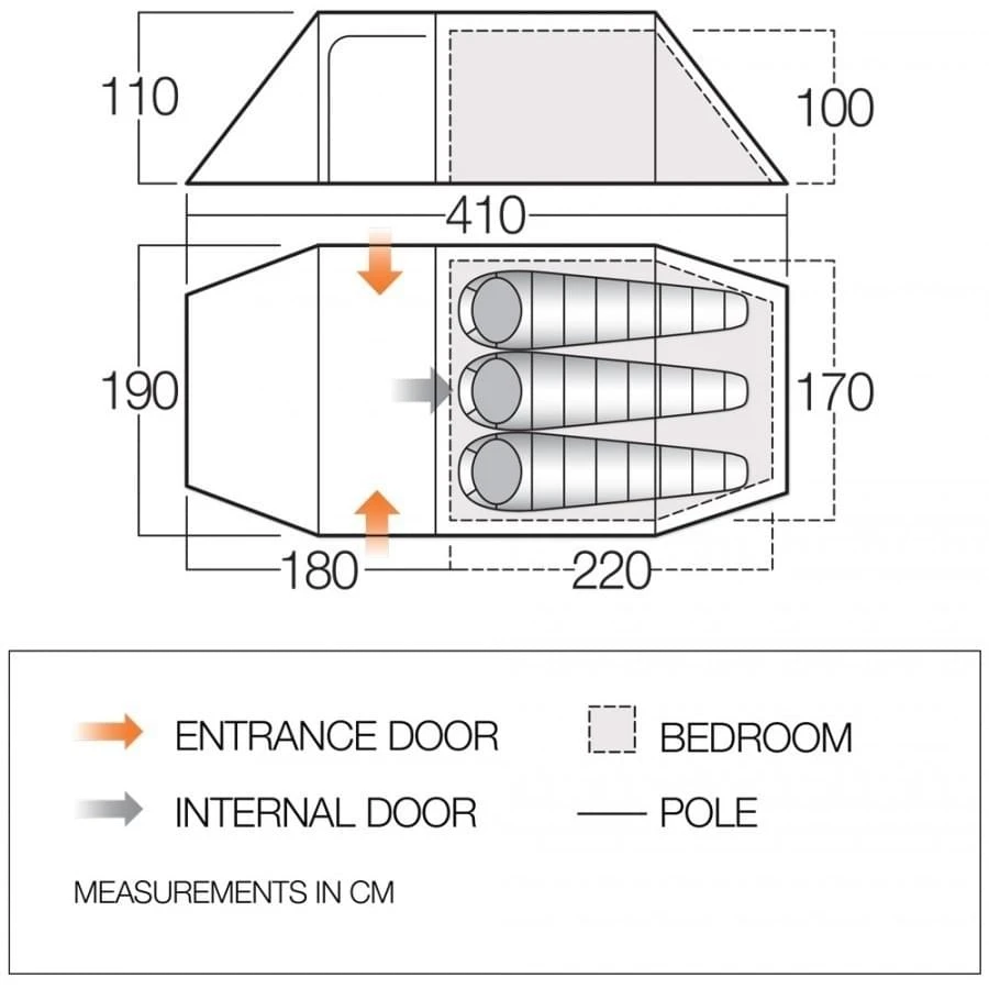 Vango Scafell 300 Plus / 3 Persoons Tunneltent 4 Vango Scafell 300 Plus / 3 Persoons Tunneltent - Afbeelding 2