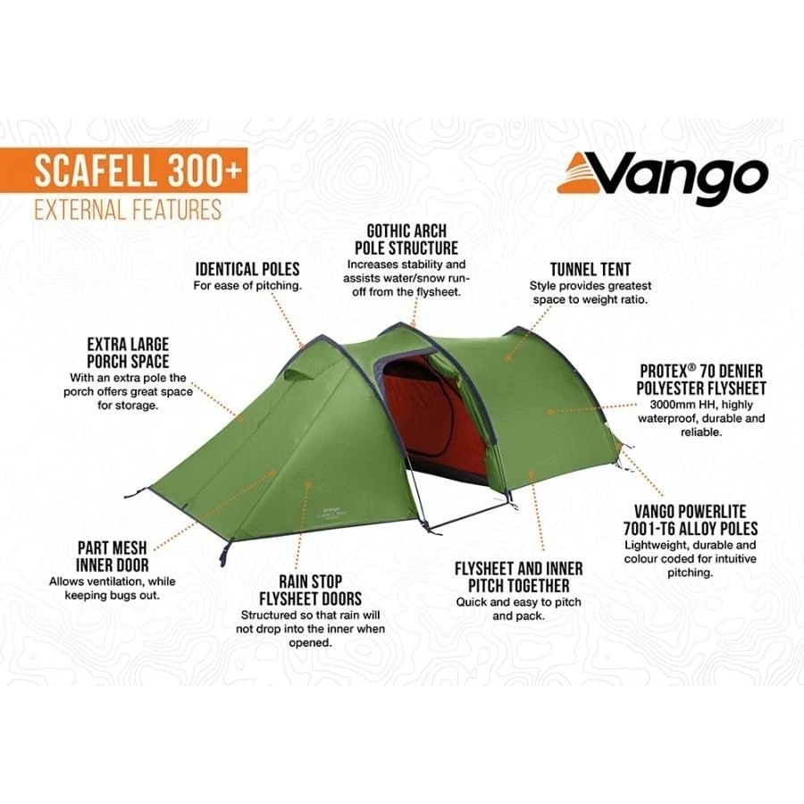 Vango Scafell 300 Plus / 3 Persoons Tunneltent 5 Vango Scafell 300 Plus / 3 Persoons Tunneltent - Afbeelding 3