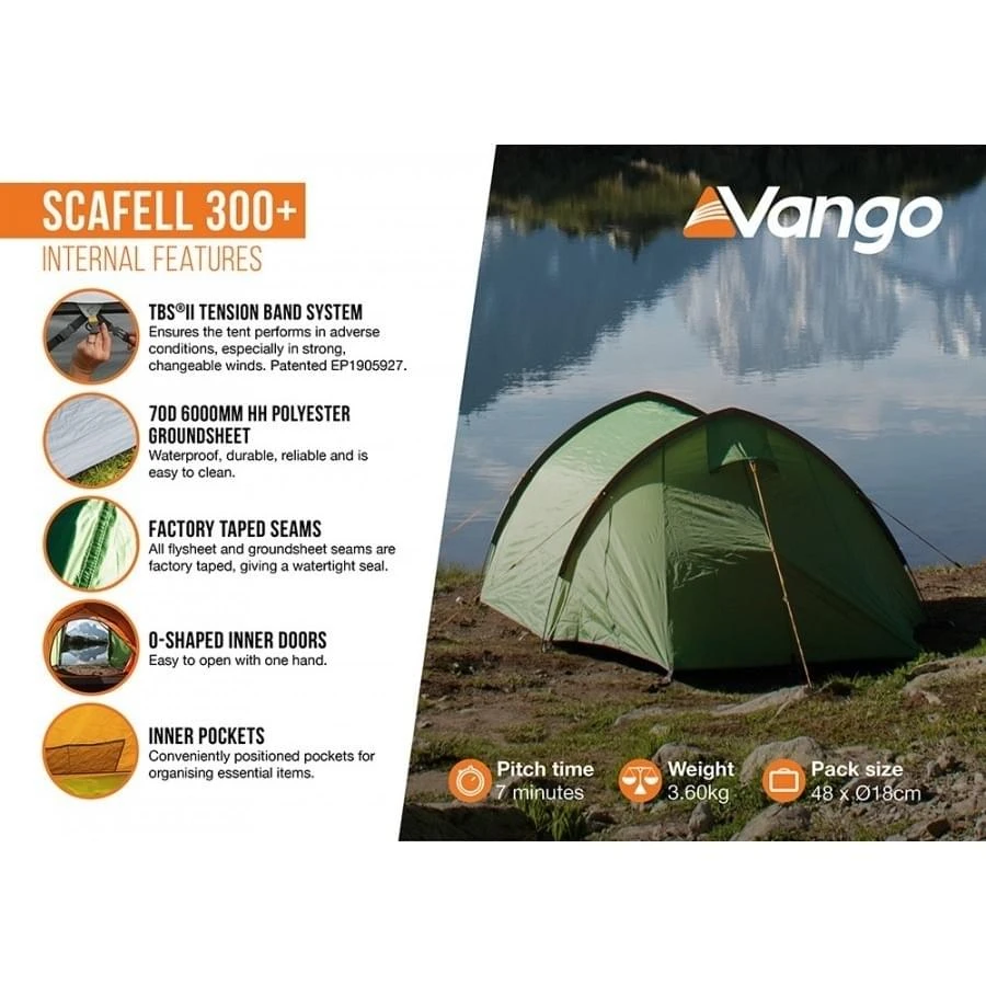 Vango Scafell 300 Plus / 3 Persoons Tunneltent 6 Vango Scafell 300 Plus / 3 Persoons Tunneltent - Afbeelding 4