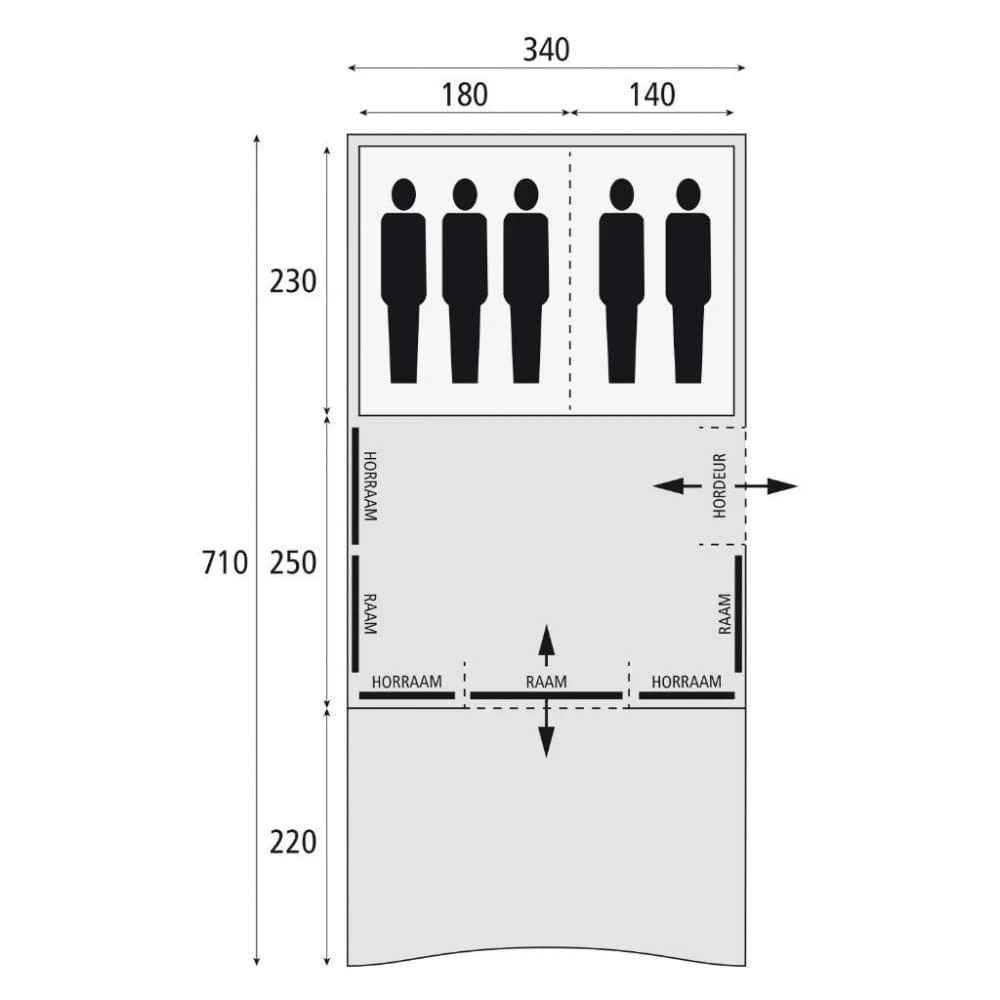 Bardani Spitfire 340 XL RSTC Deluxe / 5 Persoons Tent Beige 12 Bardani Spitfire 340 XL RSTC Deluxe / 5 Persoons Tent Beige - Afbeelding 10