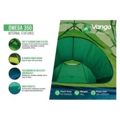 Vango Omega 350 / 3-Persoons Tent Groen -KampKlaar Verkoop 98715 vango omega 350 3 persoons tent
